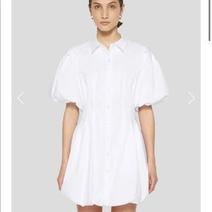 Jonathan Simkhai Cleo Pleated Poplin Balloon Pintuck Mini Dress Size 0